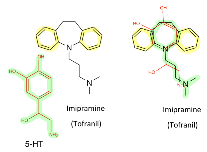 <p><strong>TCA</strong> compounds need to somewhat mimic the neurotransmitter in order to fit into their spot</p><p>the 2 added aromatic rings __________ binding to the receptor</p>