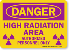 <p>-designates areas in which an individual could receive more than 100 mRem (1 mSv) in 1 hr at 30 cm from the radiation source</p><p>-Commonly seen in areas where radiation therapy is performed</p>