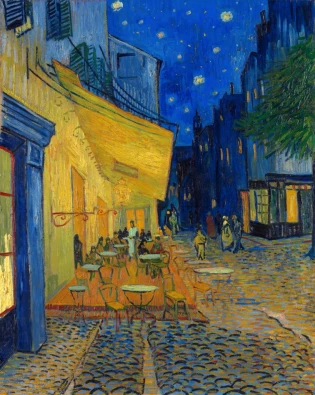 <p>The Cafe Terrace on the Place du Forum, Arles - 1888 </p>