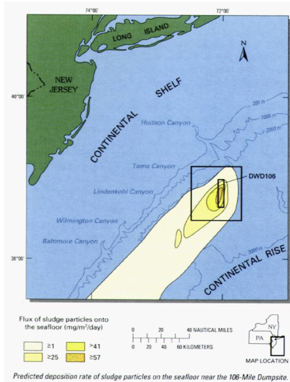 <p>E.g. <span><strong>Deepwater Municipal Dump Site 106 (DWD106)</strong></span> off New York (1986-1992):</p><ul><li><p>sewage particles settled over a massive footprint on the continental rise</p></li><li><p>urchins eating organic material from sewage → entering the benthic food web</p></li><li><p></p></li></ul><p></p>