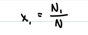 <p>N1= number of particles of component 1</p><p>N= total particles </p>