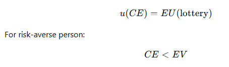 <ul><li><p>guaranteed amount giving same utility as lottery</p></li></ul><p></p>