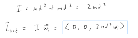 <p>simple angular momentum formula wher L = I times w.</p>