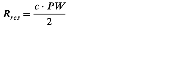 <p>minimum distance btwn 2 targets, in direction of range, resolved</p>