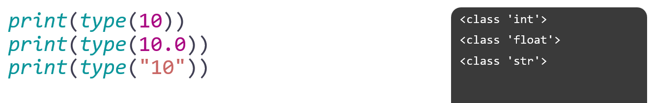 <p>Type “type“ inside the parentheses to define any value. In return the funciton will give the data type of that value. </p>