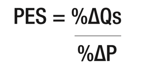 <p>%change in quantity supplied/ price</p>