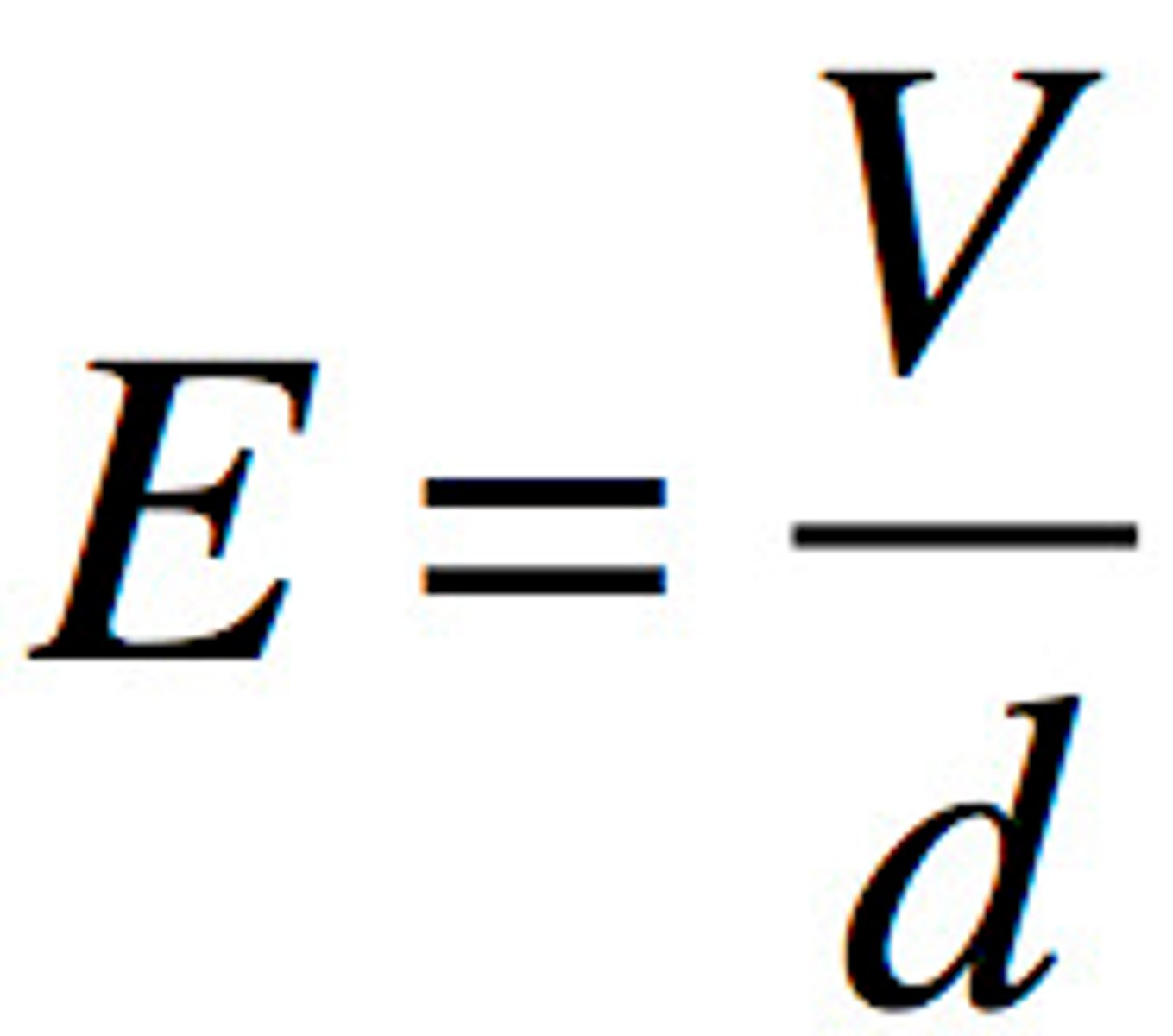 <p>In this case E is measured in Volts/meter</p>