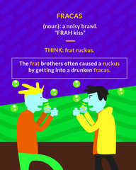 <p>a noisy quarrel or brawl</p>