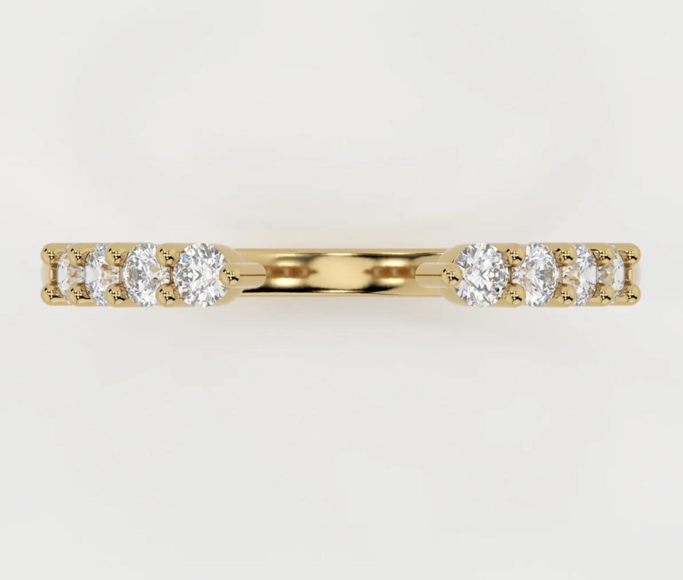 <p><span style="background-color: transparent;">Open band, Milly style shared prongs, smallest size is 2.2mm (with 1.9mm stones)</span></p>