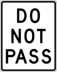 <p>Prohibits drivers from passing other vehicles.</p>