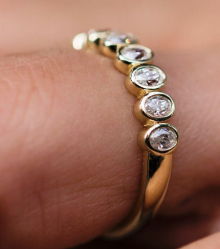 <p>Signature Bezels Around All Stones</p>