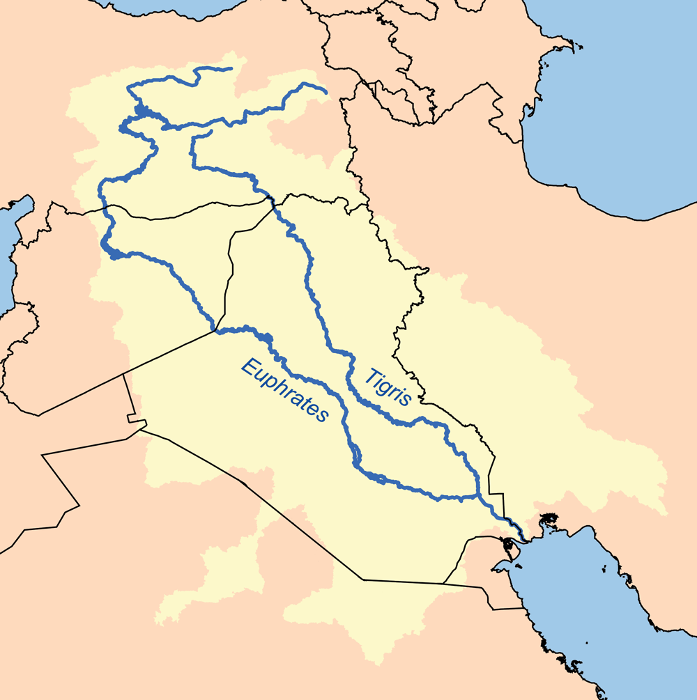 <p>The eastern river of Mesopotamia, featuring a faster and deeper current, measuring about $$1,850\,km$$ long.</p>