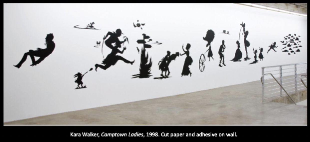 <p>Kara Walker, Camptown Ladies, 1998. (compare and contrast)</p>