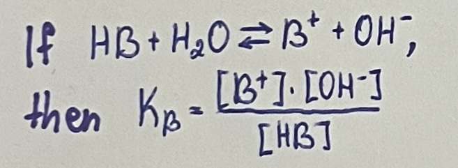 <p>It is a measure of the strength of a base in solution, represented as <em>K<sub>b</sub>,</em> indicating the extent to which a base accepts protons from water. </p>
