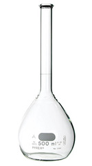 <p>flask with longer neck for measuring</p>