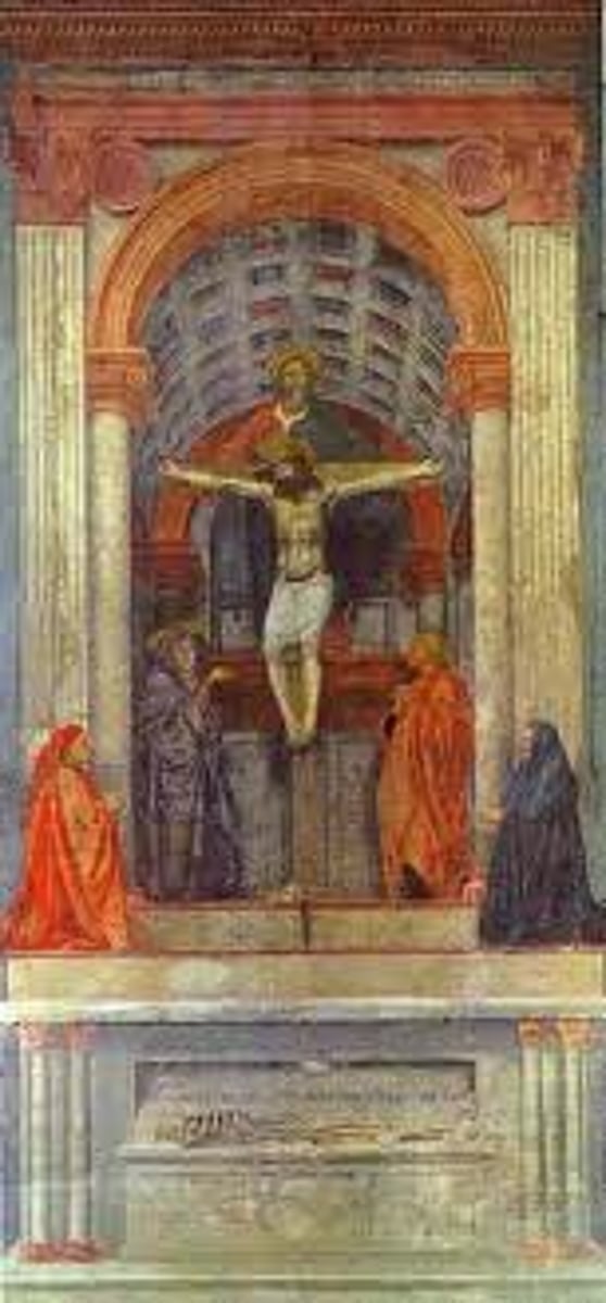 <p>- Renaissance Florence painter who first put Brunelleschi's theory of linear perspective into practice</p><p>- used aerial perspective</p>
