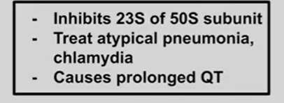 <p>azithromycin, clarithromycin, erythromycin</p>