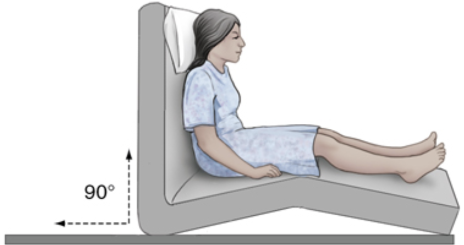 <p>orthopnea position</p>