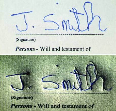<p><span>Is a forged signature which closely resembles the genuine made by some tracing process or outline form.</span></p>