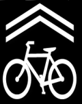 <p>A Bicycle Sharrow/Two Chevrons Painted Above a Bicycle Symbol</p>