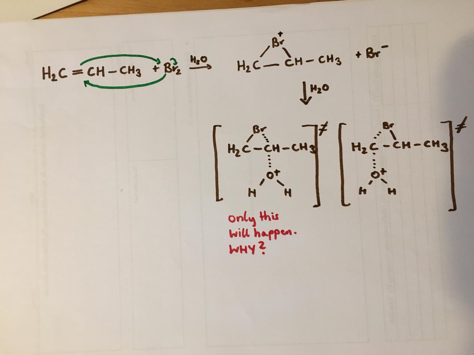 <p>☆ <strong>how is halogen addition regioselective when the alkene is unsymmetrical?</strong></p>