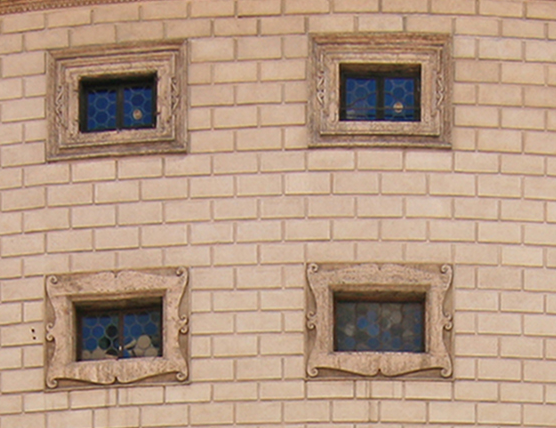 <p>tell me a little abt these frame-looking things around the windows</p>