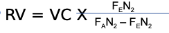 <p>FEN2 = mean expired N2 conc. determined by integration of</p><p>the area under the curve</p><p>FAN2 = N2 conc. in the lungs at the beginning of inspiration,</p><p>~0.75-0.79</p>