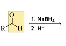 <p>Reaction of an aldehyde with sodium borohydride forms a…</p>
