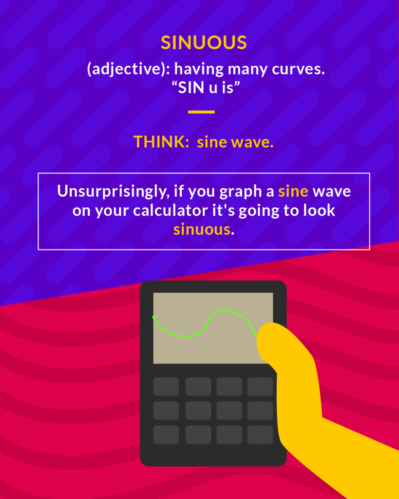 <p>winding, having many curves; lithe and flexible</p><p>(adj.) having many curves</p>