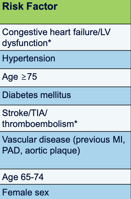 <p>What is the CHA2DS2VASC Score?</p>