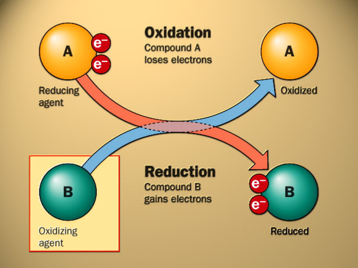<p>removes electrons from another substance, and is reduced because it gains electrons (-)</p><p>Oxygen is an example</p>
