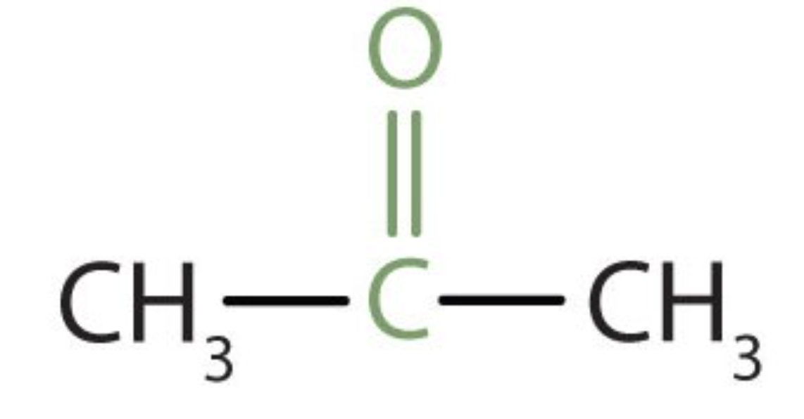 <p><span style="background-color: transparent;">C double bond O, Carbon Two bonds and and an O. This is the carbonyl group. They come in two types, if the C double bond O is at the very end of an organic molecule you would call it an aldehyde. If its not at the end but centered somewhere in the middle or just anywhere thats not the end you call it a ketone. Fructose and glucose are examples. Glucose is an aldehyde, sugar. Fructose is a ketone sugar.</span></p>