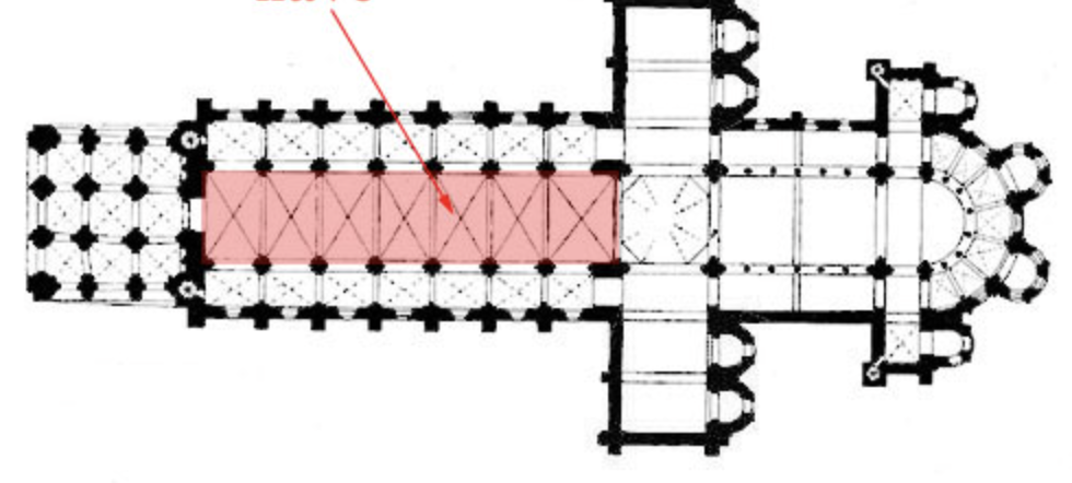 <p><span>the main body of the building</span></p>