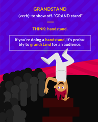 <p>Perform showily in an attempt to impress onlookers</p>