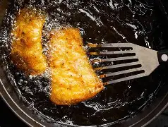 <p>Cooking food in hot fry oil.</p><p>• Be aware of how to clean the fryer. Change the oil when needed.</p><p>• Examples: French fries, fried chicken.</p>