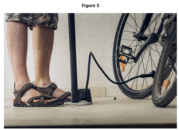 <ul><li><p><strong>Figure 3</strong> shows a person using a bicycle pump to inflate a tyre.</p></li><li><p>The internal energy of the air increases as the tyre is inflated.</p></li></ul><p>Explain why. [2 marks]</p>