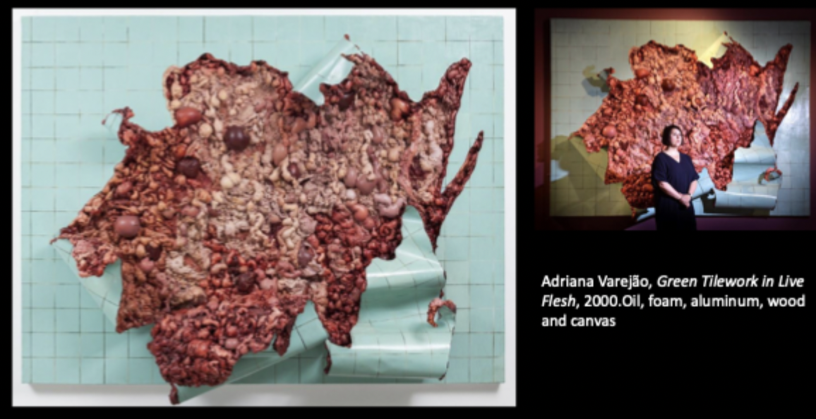 <p>Adriana Varejão, Green Tilework in Live Flesh, 2000. (compare and contrast)</p>
