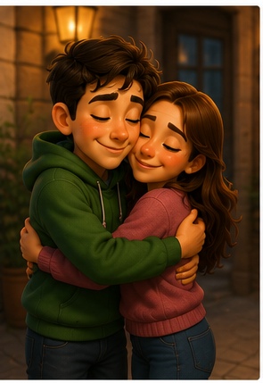 <p>Nos despedimos con un abrazo</p>