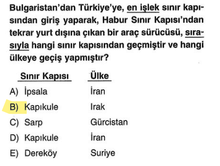<p>Bulgaristan ile en işlek kapımız <strong>Kapıkule</strong>'dir. Habur Sınır Kapısı ise bizi <strong>Irak</strong>'a bağlar.</p>
