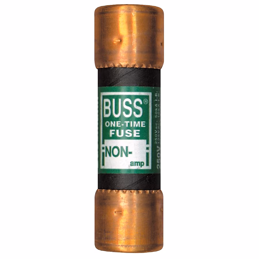 <p>Cylindrical electrical fuse with metal end caps and internal fusible element, designed to protect circuits by melting under overload and interrupting current flow.</p>