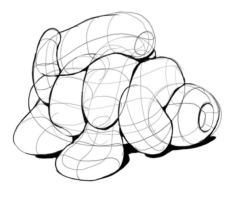<ul><li><p>stay away from long or more complex forms </p></li><li><p>Don’t lay the sausage parallel to each other </p></li><li><p>Don’t let the <span><span>shadow adhere too closely to the form casting it, resulting in some illusion-breaking shadow play.</span></span></p></li><li><p><span><span>Our cast shadow does not remain along the silhouette of the form casting it - rather, it is "projected", or </span></span><em>thrown</em><span><span> at the surface that receives it, because the form doing the casting is actually blocking that light from ever reaching the underlying surface.</span></span></p></li></ul><p></p>