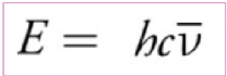 <p>In vibrational spectroscopy (IR spectroscopy), often use the reciprocal of wavelength in centimeters as measure of frequency of radiation (v with line over it)</p><ul><li><p>conveys info about the lambda (wavelength)</p></li><li><p>directly proportional to wavelength, and thus the eqtn</p></li></ul><p></p>