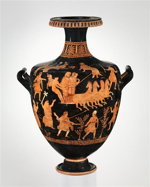 <p>Terracotta hydria (water jar) - date</p>