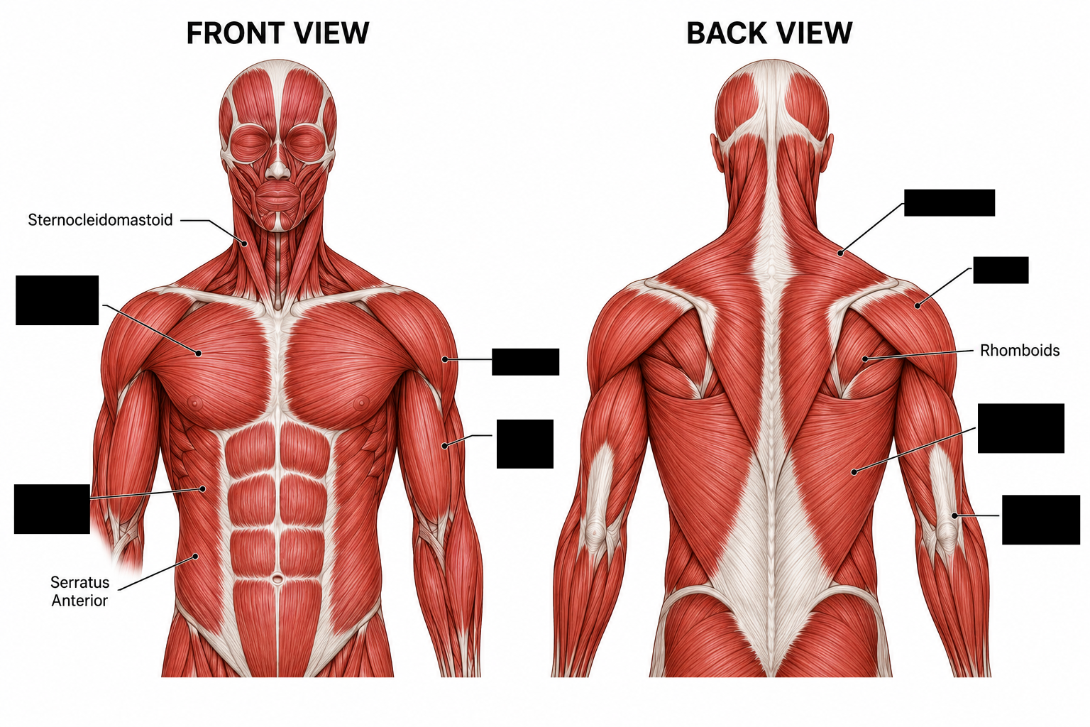 <p>correctly label all parts of the Upper Body</p>
