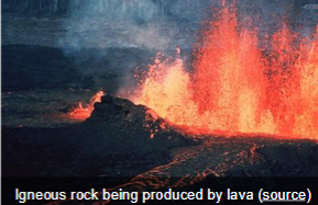 <p>formed through the cooling and solidification of magma and lava.</p>