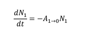 <p>for an emission from E<sub>1</sub> to E<sub>0, </sub>what are all the terms?</p>