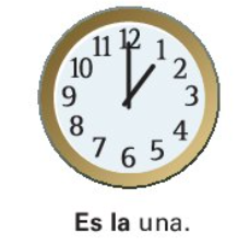 <p>Use es &amp; la</p><p>Ex: <u>Es la</u> una.</p>