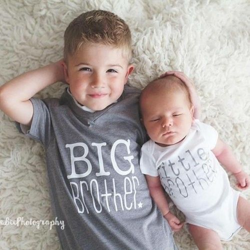 <p>The baby is __ __ the boy</p>