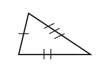 <p>2D shape - 3 vertices & 3 angles - no sides the same length </p>