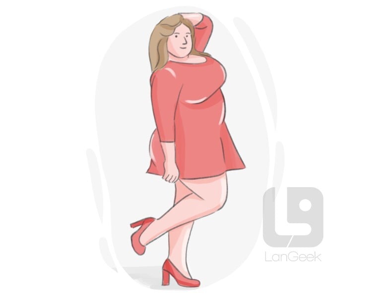 <p>пухкенький, повний | having a full, rounded body shape (переклад речення: У малюка були пухкенькі щічки.)</p>